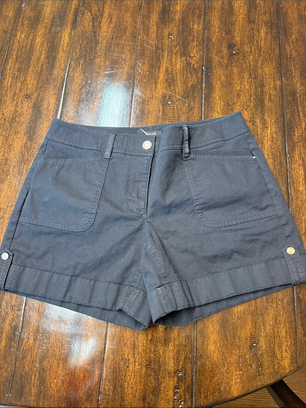White House Black Market Black Cuffed Utility Shorts